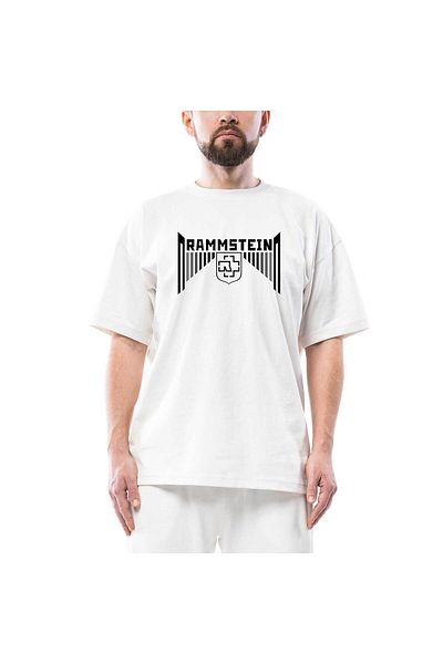 Z zepplin Λευκό μπλουζάκι Rammstein Wall Oversize