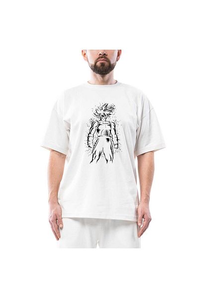 Z zepplin Λευκό μπλουζάκι Dragon Ball Splash Oversize