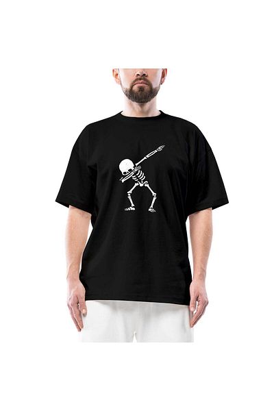 Z zepplin Cool Skull Oversize Μαύρο T-Shirt