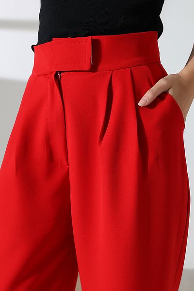 COCOCİX Wide Leg Snap Fastener Model Fabric Trousers