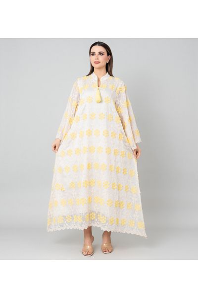 IKKXA Floral Aura Embroidered Jalabiya
