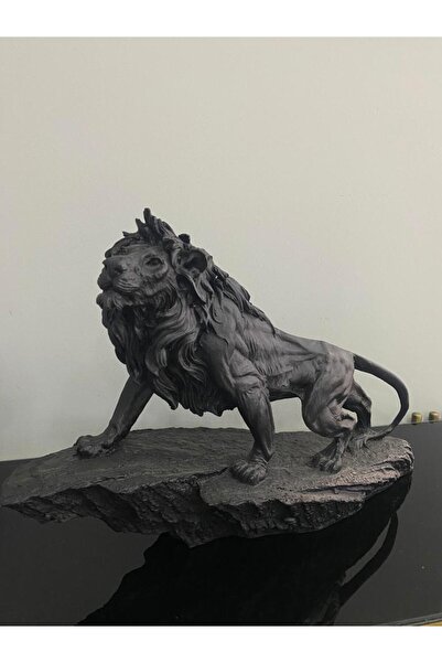 Mirsa Global Dekoratif Aslan Kral Biblo Figürü Taş Üstünde Asaln Büyük Boy