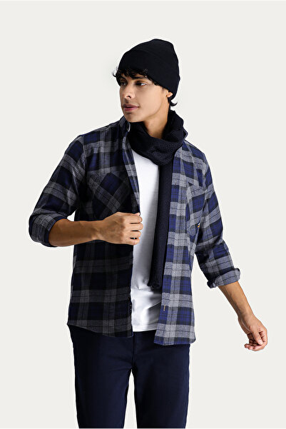 Kiğılı Cămașă oversize din bumbac în carouri cu mânecă lungă