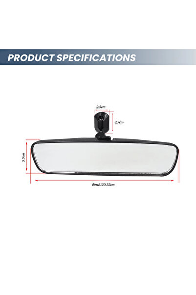 Generic 8" Day & Night Rearview Mirror, Glare-Resistant, Windshield Mount, Universal Fit