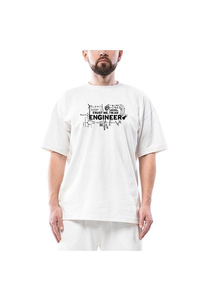 Z zepplin Μηχανικός Trust Me Oversize Λευκό T-Shirt