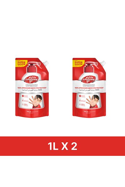 LİFEBUOY Ifebuoy Antibacterial Hand Wash, Total 10, For 100% Stronger Germ Protection In 10 Seconds, 1l X2