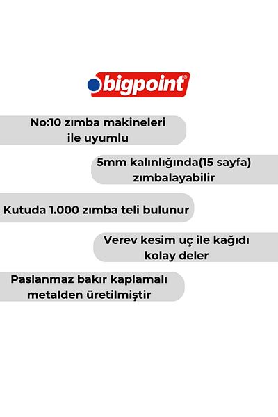 Bigpoint |   رقم الدبابيس للدباسة: 10، أصفر، 1000 قطعة، مناسبة للدباسة حتى 15 ورقة