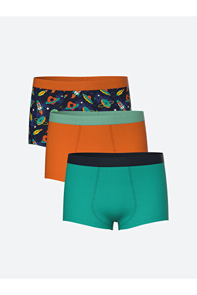 LC Waikiki LCW Kids Blau bedruckte Boxershorts für Jungen im 3er-Pack