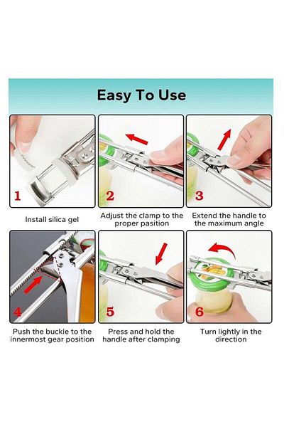 COOYA Manual Adjustable Jar Opener for Weak Hands Seniors Arthritis,Multifunctional Jar Lid Gripper,2 PCS