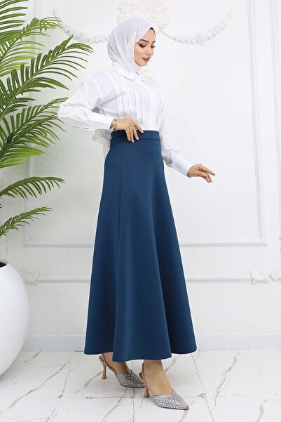 benguen Scuba Flared Skirt Petrol 212