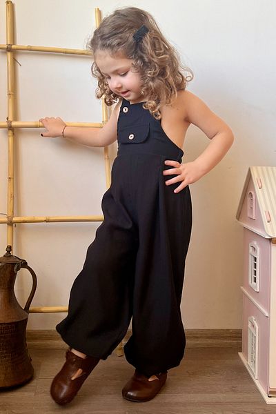 meqlife Unisex Children's Salopet Black Jumpsuit