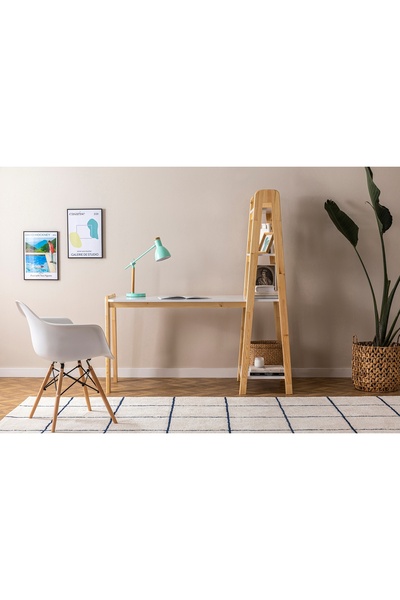 Vivense Noma Kitaplıklı Çalışma Masası, Beyaz