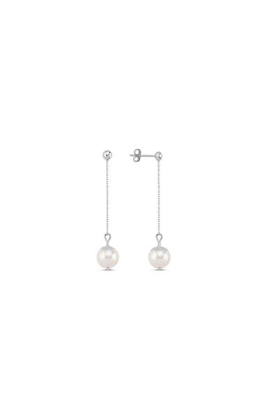 Birinci 925 Ayar Gümüş Doğal İnci Sallantılı Kadın Küpe