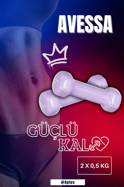 AVESSA PVC 0,5 kg X 2 Vinly Kaplı Dambıl – Kolay Kavrama, Ergonomik ve Dayanı...