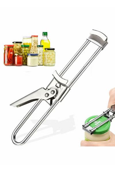 COOYA Adjustable Stainless Steel Jar and Bottle Opener for Easy Grip, Save Effort for Women or Seniors