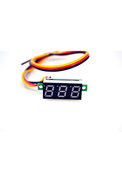 Carub Dijital DC Voltmetre 0-100V Mavi Rakam Çerçevesiz Küçük Dikdörtgen Volt...