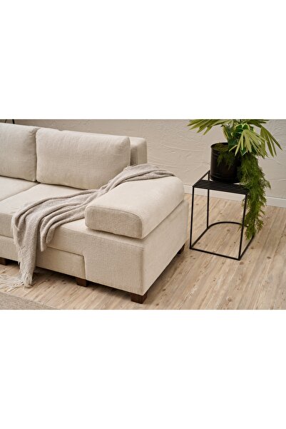 Vivense Perenna Yataklı Üçlü Koltuk, Şönil, Krem