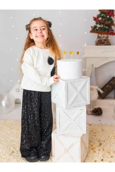 Zekids Girl's Sweati Rose Detailed Sequin Pants Suit