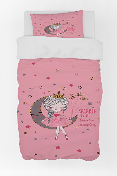 BelezaHome Pink Moon Girl Single Baby Kids Bedding Set