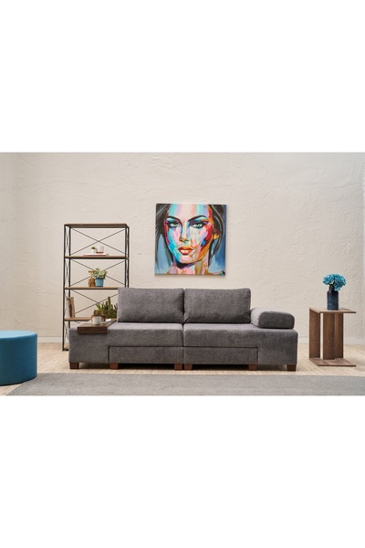 Vivense PERENNA YATAKLI ÜÇLÜ KOLTUK, ŞÖNİL, GRİ