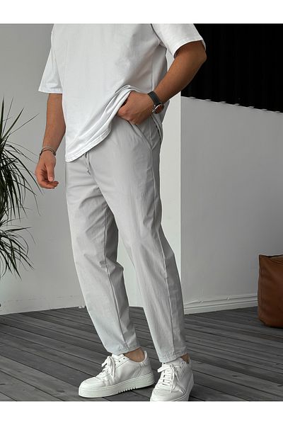 BYBASICMAN Gray Lycra Parachute Fabric Trousers Ke-5050
