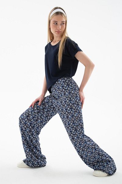 Fashion Friends Pantaloni flexibili cu model albastru