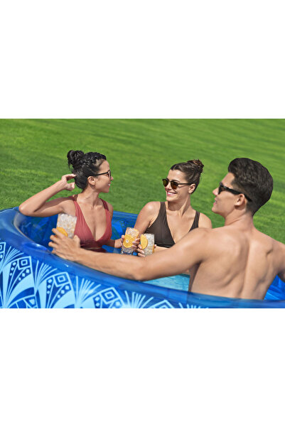 BESTWAY Pool Bohemian Blue 168x53cm | Inflatable Pool | Family Pool Perfect for Summer