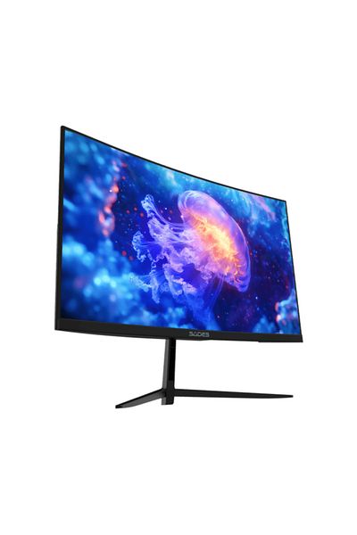 Sades SA-04F24B شاشة ألعاب منحنية FHD مقاس 24 بوصة، بدقة 1920 × 1080، وتردد 200 هرتز، ووقت استجابة 0.5 مللي ثانية، ومنفذ HDMI 2.1.