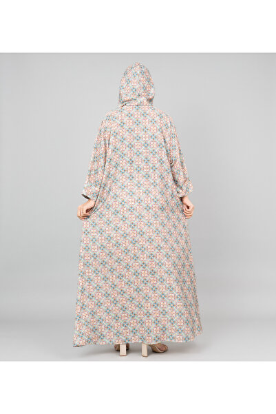IKKXA Pattern Printed Hooded Jalabiya