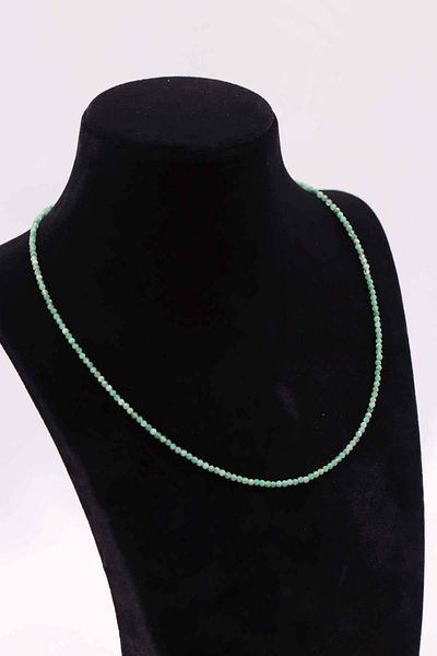 MYTAKIAĞACIMFH Emerald Stone Natural Stone Necklace Bracelet Set Faceted Cut 2-3mm