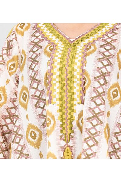 IKKXA Abstract Pattern Embroidered Jalabiya