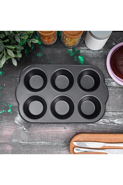 ROYALFORD RF7043 6-Hole Non-Stick Cupcake Tray