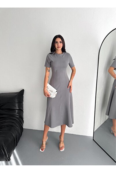 LAMİFUSTORE Flounced Long Midi Dress