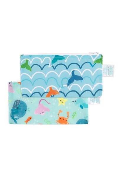 Bumkins Small 2-Piece Snack Bag - Rolling With The Waves