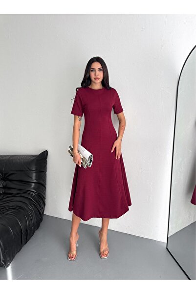 LAMİFUSTORE فستان طويل متوسط ​​الطول