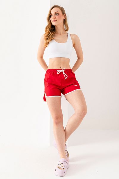 John Borners Red Short Cut Light Elastic Women's Swim Shorts - Rope Tie - 5402