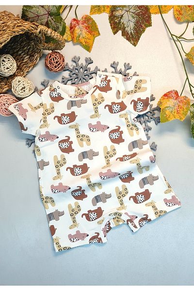 Des Biens Summer Combed Cotton Short Leg Short Sleeve Romper for Babies Suitable for Casual Wear