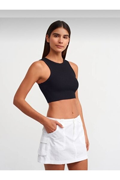 Vumia Collection Βαμβακερό Κοντό Φανελάκι με Ραφές