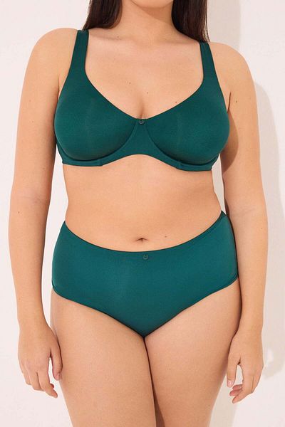 Women'secret Green microfibre classic high panty