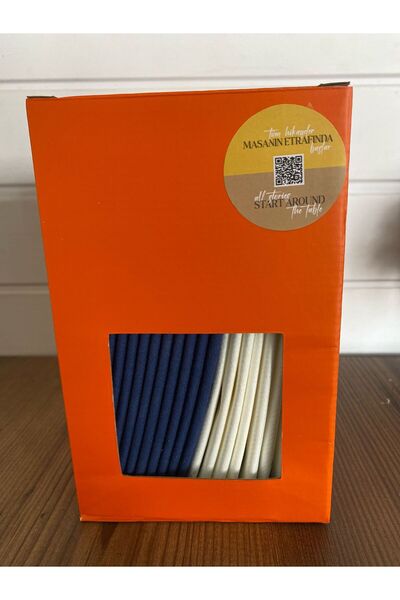 AS7 MARKET Aırlaıd Kumaş Dokulu Cepli Lacivert & Beyaz 20'li