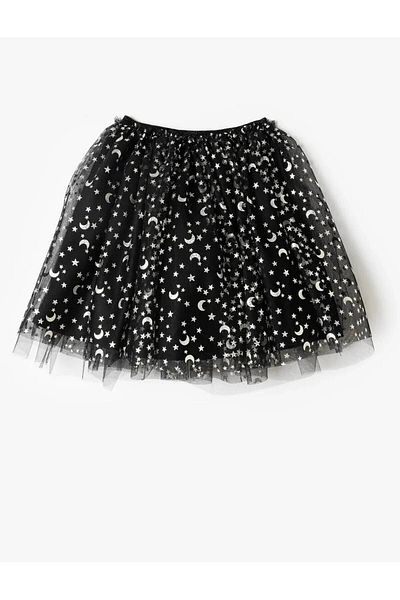 Koton Shiny Printed Tutu Skirt - Pleated Fluffy