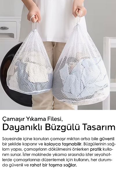 Meleni Home White 35X45 cm Protective Laundry Net 1 Piece