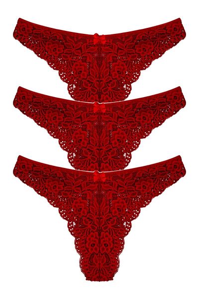 GECKO COLLECTION Gecko Brazilian Lace Women's Panties 3-Piece