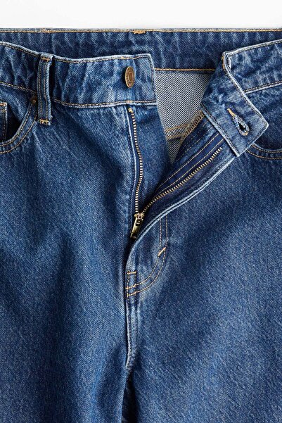 H&M بنطال جينز طويل بقصة برميل