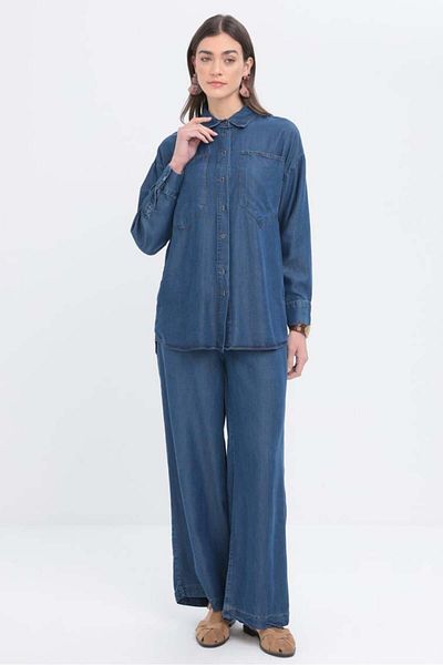 ALLDAY Dark Blue-Big Pocket Denim Trouser Suit