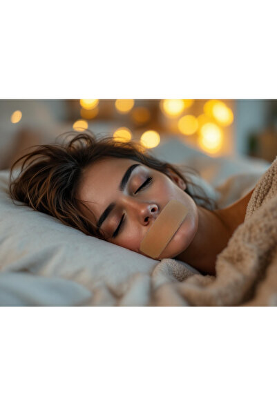 inobag Ağız Bandı Horlama Önleyici - 30 Adet, Alerji Yapmaz Pamuk Kumaş, Rahat uyku Ten rengi