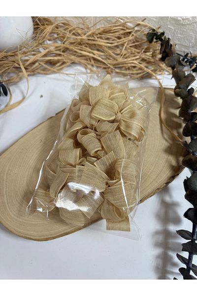 LAYLAEVENTS Linen Ribbon Ready Bow 30 Pieces - Caramel