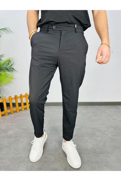 MODA SİYAH LİKRALI PARAŞÜT KUMAŞ PANTOLON