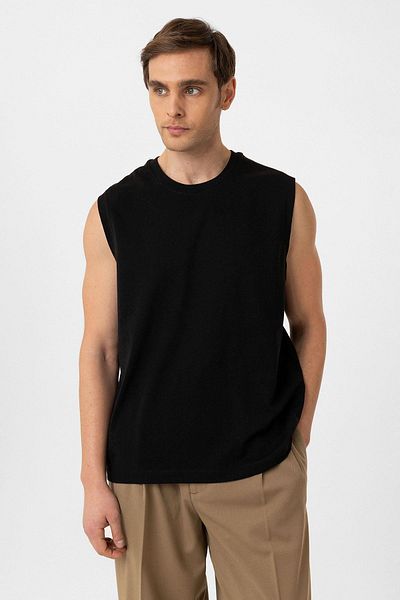 Antioch Black Relaxed Fit Men's Sleeveless T-Shirt