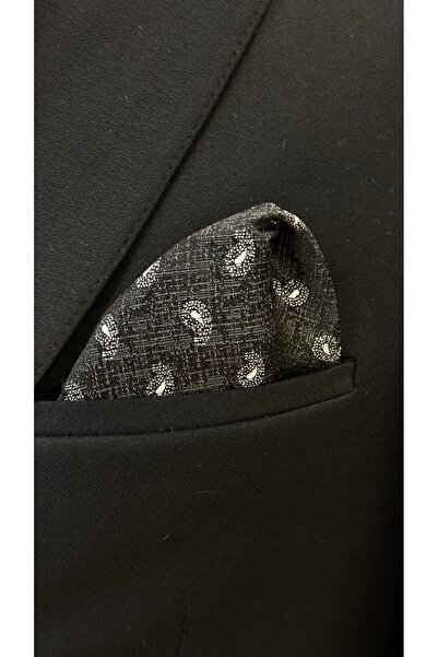 Dearmise Антрацит і сірий візерунок, подарункова коробка, преміум краватка і хустинка